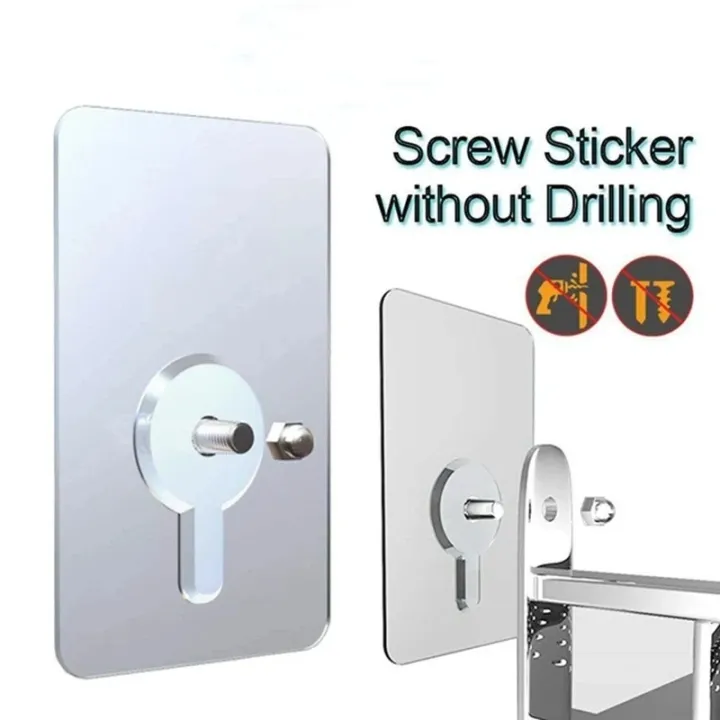 05PCS/10PCS/20PCS%208mm%20Screw%20Hooks%20with%20Nut%20Self%20Adhesive%20Hanging%20Holder%20Shelf%20Rack%20Mounted%20Photo%20Picture%20Wall%20Free%20Drill%20Kitchen%20Bathroom%20Decor%20-%20Image%202
