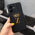 For Vivo Y22 Case Vivo Y22s V2206 V2207 Cute Crown Letters Cover Shockproof Phone Case For Vivo Y22 Y 22 s VivoY22 s Soft Fundas.