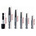 6 PCS Damaged Screw and Broken Bolt Extractor Set with 1/4 Arbors Kit.