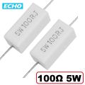 5pcs- 100 Ohm 5Watt 5% Ceramic Cement Resistor.