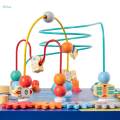 Baby Activity Table Bead Maze Gear Early Learning Wooden Play Table Toy for Toddlers Kids 1 2 3 4. 