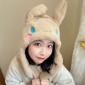 Kawaii Sanrios Hat Cinnamoroll Accessories Cute Plush Hat Keep Warm Bunny Hat Ears Up Plush Toy For Kids Girl Winter Cap.