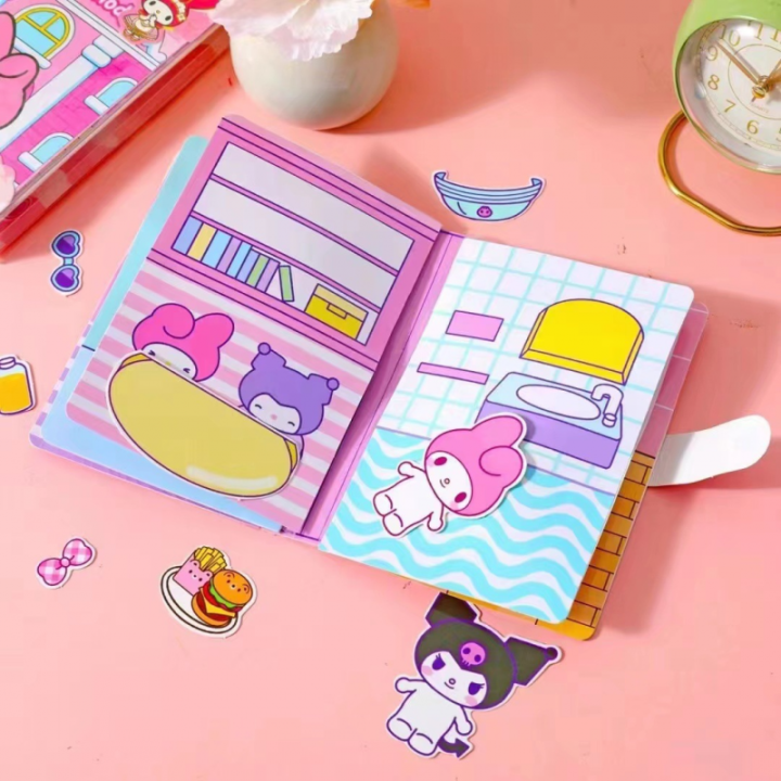 【Seasonal Sale】 Sanrio Kitty My Melody Pachacco Kuromi Cinnamoroll Quiet Book Creative Diy Handmade Material Bag