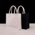 Reusable Jute Tote Bag Spacious Large Capacity Unisex Eco-friendly Handbag White And Black Portable Shoulder Bag for Grocery.