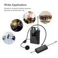 UHF Wireless Microphone Headset with Transmitter and Receiver, LED Digital Display Bodypack Transmitter - black.