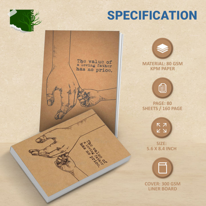 Papertree%20Vintage%20A5%20Notebook%20Sketchbook%20Drawing%20Sketchpad%20The%20Value%20Of%20Loving%20Father%20Perfect%20for%20Graphite%20Colour%20Pastel%20and%20Charcoal%20Art%20-%20Image%202