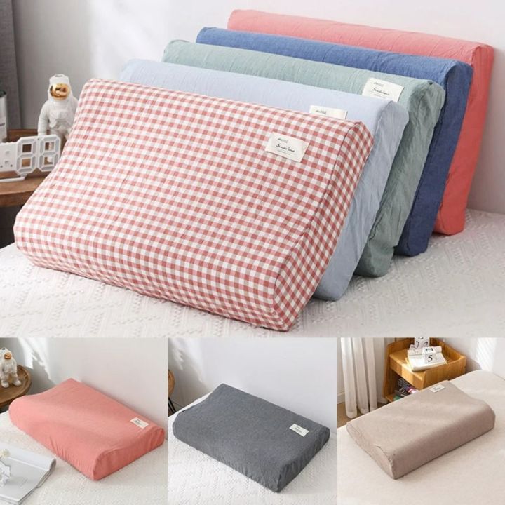 Home Textile Cotton Latex Pillows Case Solid Color 50*30cm/60*40cm Pillow Cover Soft Comfortable Sleeping Pillowcase Pillow