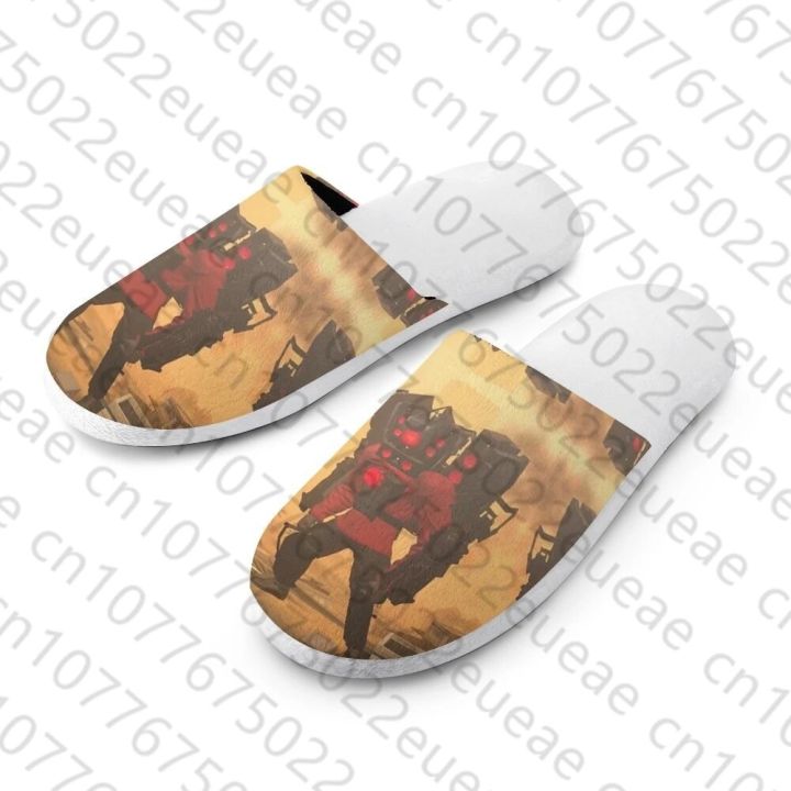 Skibidi Toilet DIY Design Winter Cotton Slippers Fashion Couple Winter Anti Slip Warm Wide Versatile House Shoes Cotton Slippers