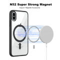 For Apple iPhone XS Max MagSafe Compatible Shockproof Transparent Slim Fit Wireless Charging supported Frosted Border Phone Back Case Mobile Cover.