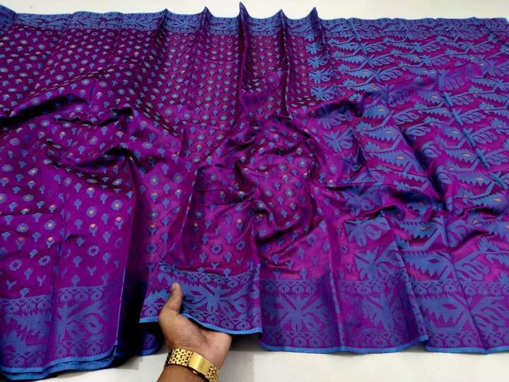 Exclusive%20Half%20Silk%20%20jamdani%20Saree%20for%20Women%20Tangail%20Saree%20-%20Image%205