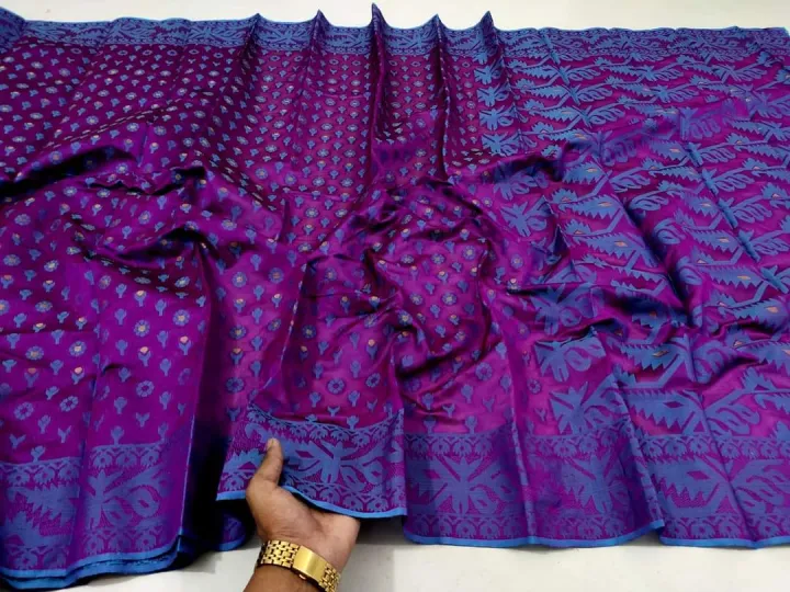 Exclusive%20Half%20Silk%20%20jamdani%20Saree%20for%20Women%20Tangail%20Saree%20-%20Image%205