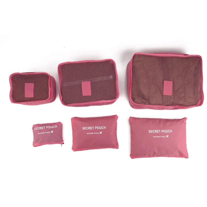 6%20Pcs/Set%20Square%20Travel%20Luggage%20Storage%20Bags%20Clothes%20Organizer%20Pouch%20Case%20-%20Image%202