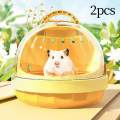 2x Hamster Carry Case Cage Small Animal Carry Case for Mice Squirrel Outdoor Yellow. 