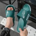2024 New Fashion Men's Slippers PVC Soft Sole Non-slip Slides Casual Outdoor Beach Flip Flops Home Bathroom Couples Slippers. 