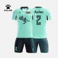 KELME Men's Football Uniform Soccer Jerseys Custom Men Tracksuit Sportswear Short Sleeves Jersey Soccer Shorts Suit 9151ZB1004.
