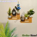 Wall Mounted 3 Layer Stair Rack, Punch Free Wall Hanging Showpiece Holder. Hand Made Craft Items Wall Shelf For Home. - Flower Vase. 