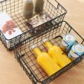 2Pcs Wire Storage Baskets with Handles, Metal Organizer Basket Bins for Home, Office, Nursery, Laundry Shelves Organizer.
