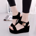 High-heeled sandals female student summer 2023 new Korean version casual wedge sandals women's summer. 