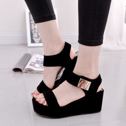 High-heeled sandals female student summer 2023 new Korean version casual wedge sandals women's summer