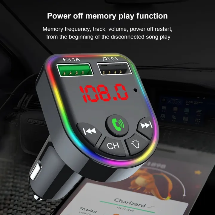 Multifunctional%203.1A%20USB%20Car%20Charger%20Bluetooth%20Fm%20Transmitter%20Hands-free%20Mp3%20-%20Image%204