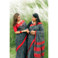 Exclusive Handloom Jhorna Saree For Women Red_Ash By Tangail Sari Collection(TAN) - Sari - Sari. 