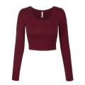 Ladies Long Sleeve Crop Top Women's Fashion Tops Sleeve Length Crop Top. 