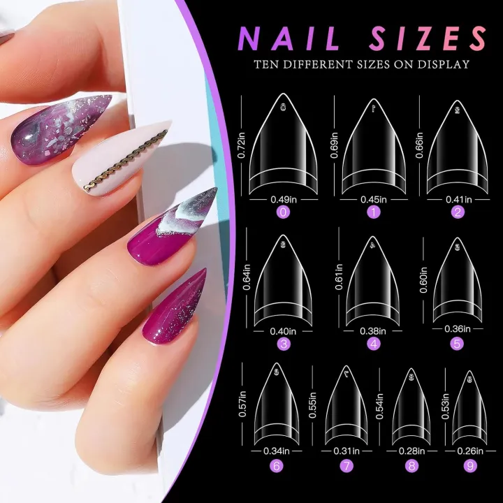 200pcs%20Nail%20Tips%20Short%20Stiletto%20Acrylic%20Pre-Shaped%20Extra%20Clear%20Short%20Nails%2010%20Sizes%20Half%20Cover%20Nail%20Tips%20for%20Acrylic%20Nails%20-%20Image%202