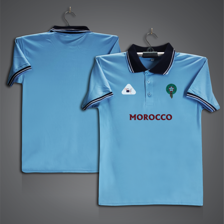 Morocco Football Jersey For Men - Half Sleeve Collar Polo t shirt - Morocco Fan Jersey_bd-Bazar2862