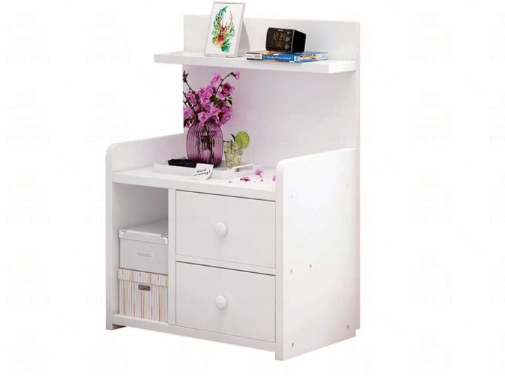 Royal%20Decor%20M20%20Bedside%20Table%20-%20Simple%20Modern%20Bedroom%20Small%20Cabinet%20Bedside%20Table%20with%20Two%20Drawer%20Organizer%20Storage%20Cabinet-White%20Finish%20-%20Image%202