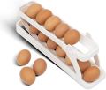 CloudTab Automatic 2-Tier Rolling Egg Dispenser For 12-14 Eggs Roll Down Space-Saving Gravity-Fed Design Durable Storage Solution for Refrigerator Pantry Kitchen Double-Layer Egg Holder.
