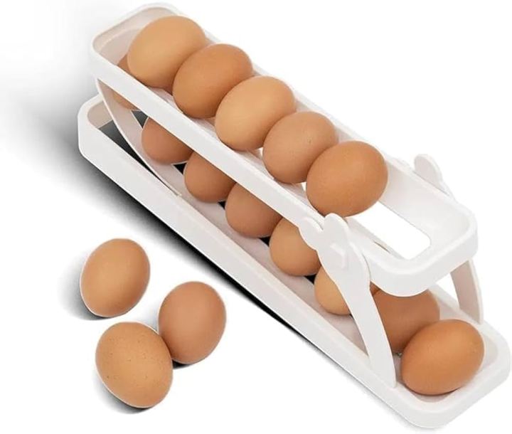 CloudTab%20Automatic%202-Tier%20Rolling%20Egg%20Dispenser%20For%2012-14%20Eggs%20Roll%20Down%20Space-Saving%20Gravity-Fed%20Design%20Durable%20Storage%20Solution%20for%20Refrigerator%20Pantry%20Kitchen%20Double-Layer%20Egg%20Holder%20-%20Image%202
