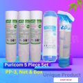 Logic Taiwan Sediment Filter Pp (5 Micron)-3 Pcs, ( Puricom Cto Net Carbon-1 Pcs And 10" Udf Box Carbox-1 Pcs ) (5 Pcs Package),. 