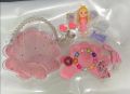 new collection Plastic Doll Toy with DIY Princess Styling, Featuring Dress, Ring, Bracelet, Necklace Accessories, and A Pet Dog. Creative Doll Styling and Dressing set, Portable shell-shaped bag. For ages 3+. 