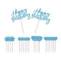 Birthday Cake Topper Set, Glitter Happy Birthday Cake Cupcake Toppers, Birthday.