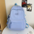 College student school bag cream solid color Japanese college style ins girl backpack high school student simple and versatile backpack. 
