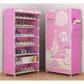 Portable 3D Shoe Rack Plastic Shoe Organizer / Rak Sepatu Kain Printing 9 Tingkat 10 Susun R13 Portable.