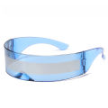 Cyberpunk Goggles Futuristic Party Glasses One Piece Wrap Around Silver Mirror Sunglasses Women Men Sunnies Shades Sun Glasses. 