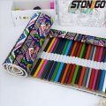 STONEGO 48/72 Holes Canvas Wrap Roll Up Pencil Pen Bag Holder Case Storage Pouch. 