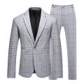 Black Men Suit Set Elegant Office Terno Masculino Completo Blazer+ Pants Luxury Plaid Wedding Business Slim Saco Formal Hombre. 