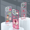 YYDS for OPPO A16 Back Cover Strawberry Bear Transparent Silicone Soft Case full lens protection Ultra Thin Phone Case. 