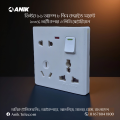 Electrical multi socket, wall sockets/multi 8 pin plug socket with switch.