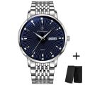 POEDAGAR Luxury Men's Business Watch Ultra Thin Waterproof Stainless Steel Wristwatch. 