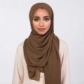2024 Women's Elegant Modest Muslim Islamic Bubble Chiffon Scarf Ramadan Soft Lightweight Hijab Stores Bandana Headscarf.