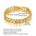 Punk Chunky Hand Chain Bracelet 12MM Gold Color Heart Wristband Bracelets For Men Women Fashion Jewelry Braslet 2021.