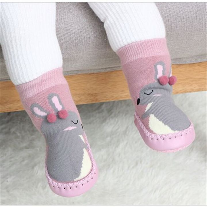 Toddler Indoor Sock Shoes Newborn Baby Socks Winter Thick Terry Cotton Baby  Girl Sock with Rubber Soles Infant Animal Funny Sock - Main Image