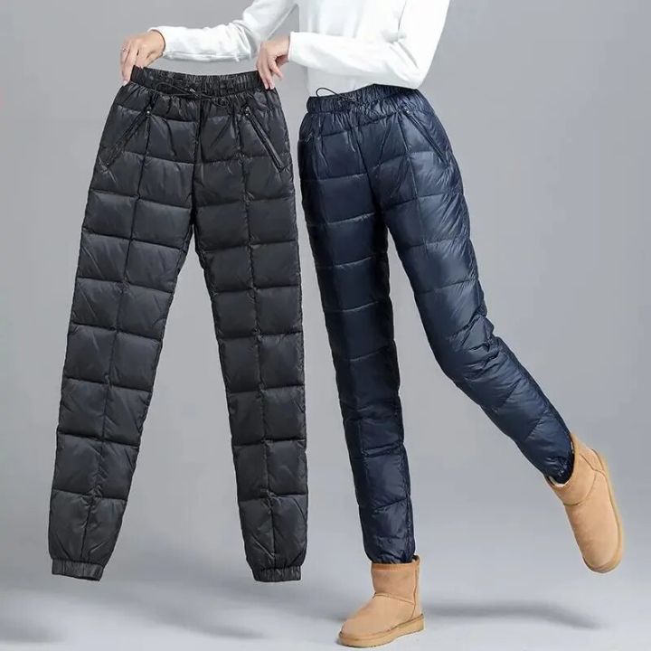 Women%20Casual%20Cotton%20Pantalones%20Oversize%204XL%20Warm%20Winter%20Jogger%20Pants%20Windproof%20Elastic%20High%20Waist%20Sweatpants%20Snow%20Wear%20Capris%20-%20Image%203