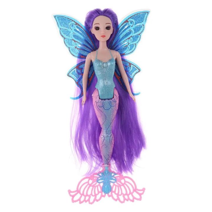 Classic%20Mermaid%20Doll%20Toys%20Figures%20With%20Glittering%20Tail%20Wing%20#C%20-%20Image%203