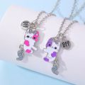 Cute Animal Magnet Necklaces for Women Girls Kawaii Best Friends Cat Rabbit Animal Pendant Chain BFF Friendship Jewelry Gifts.