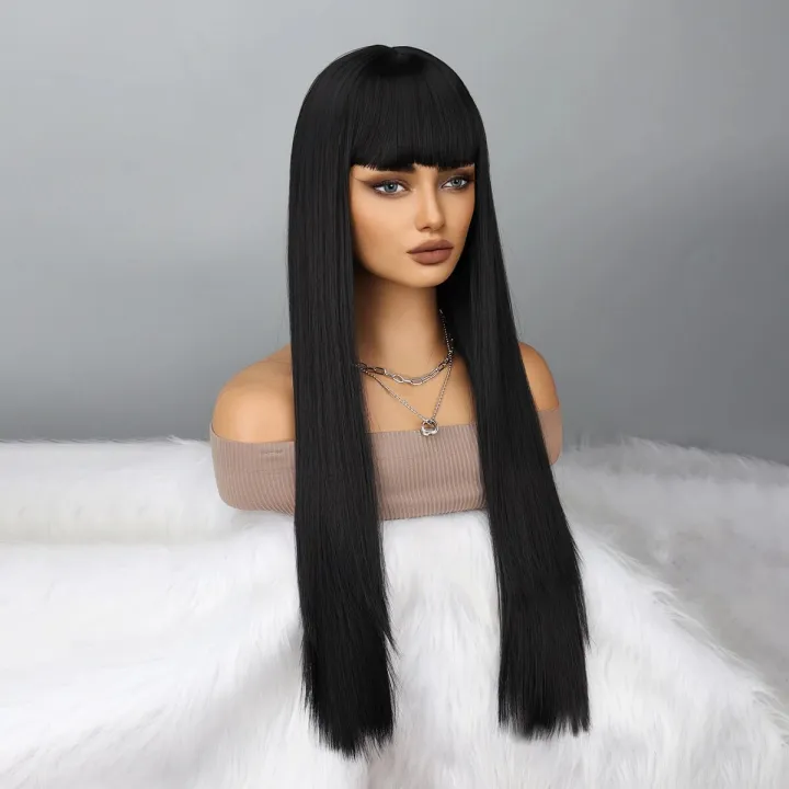 Long%20Black%20Wig%20with%20Bangs%20Straight%20Black%20Wigs%20for%20Women%20Cosplay%20Long%20Synthetic%20Black%20Wig%20Natural%20Looking%20for%20Daily%20Wear%20-%20Image%203