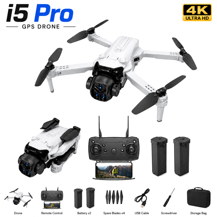 New FLH i5 Pro Drone with Dual Camera HD WiFi FPV Foldable RC Quadcopter with Remote Control, 360° Flip, Headless Mode, Altitude Hold, Dual Battery Mini Camera Drone for Kids & Beginners